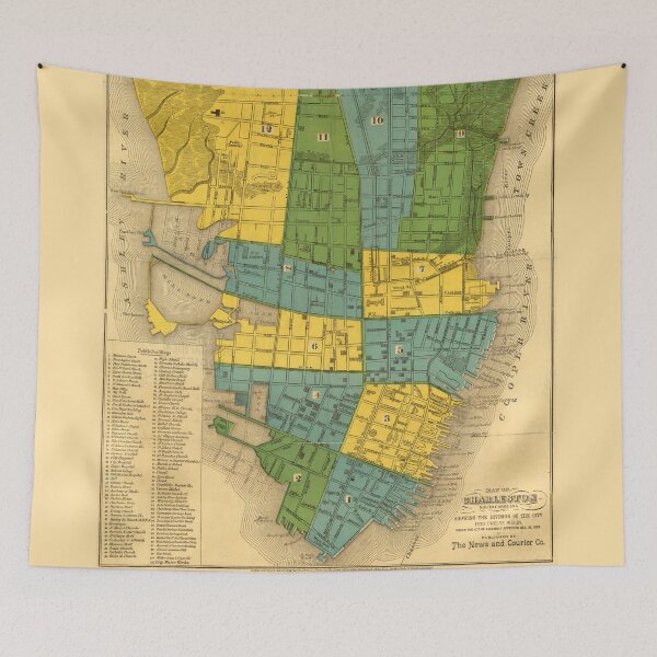 Item preview, Vintage Map of Charleston SC (1883) designed and sold by BravuraMedia.