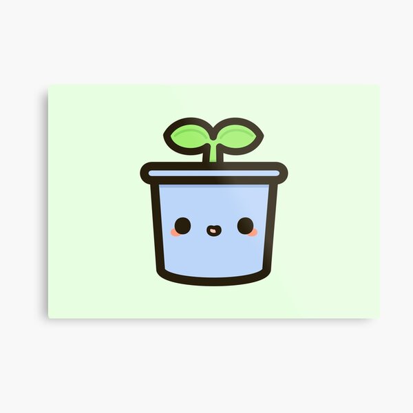 Cute sprout in pot Metal Print