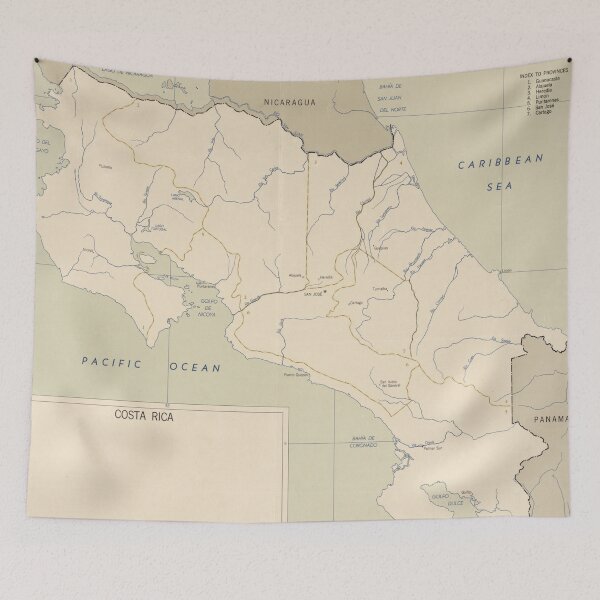 Item preview, Vintage Map of Costa Rica (1950) designed and sold by BravuraMedia.