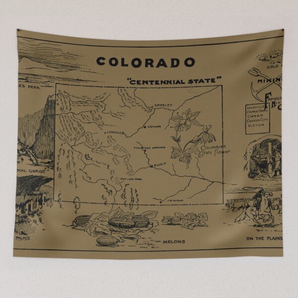 Item preview, Vintage Map of Colorado (1912) - Tan designed and sold by BravuraMedia.