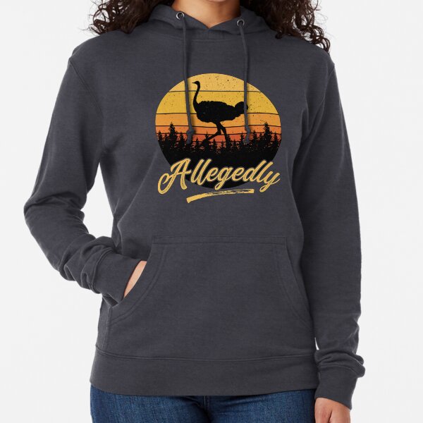 Letterkenny Allegedly Ostrich Flightless Bird Vintage Retro Sunset Distressed Lightweight Hoodie