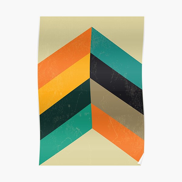 Mid Century Chevron Art Poster