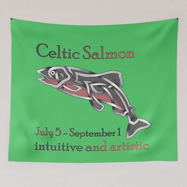 Item preview, Celtic Knot Salmon Birthsign designed and sold by KnotYourWorld.