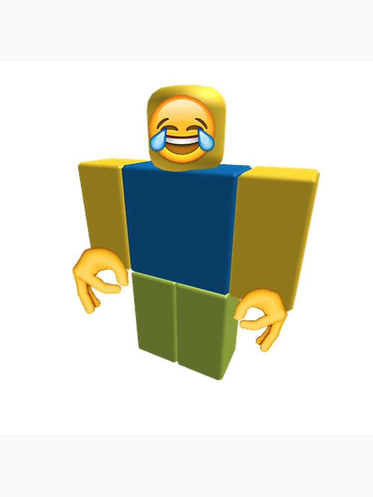 Roblox Noob Laughing Emoji Got Em Funny Cringe Photographic Print - roblox how to get emojis