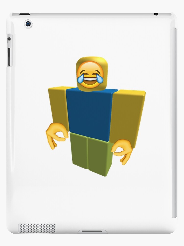 Roblox Noob Laughing Emoji Got Em Funny Cringe Ipad Case Skin By Franciscoie Redbubble - how to make a noob skin in roblox on ipad