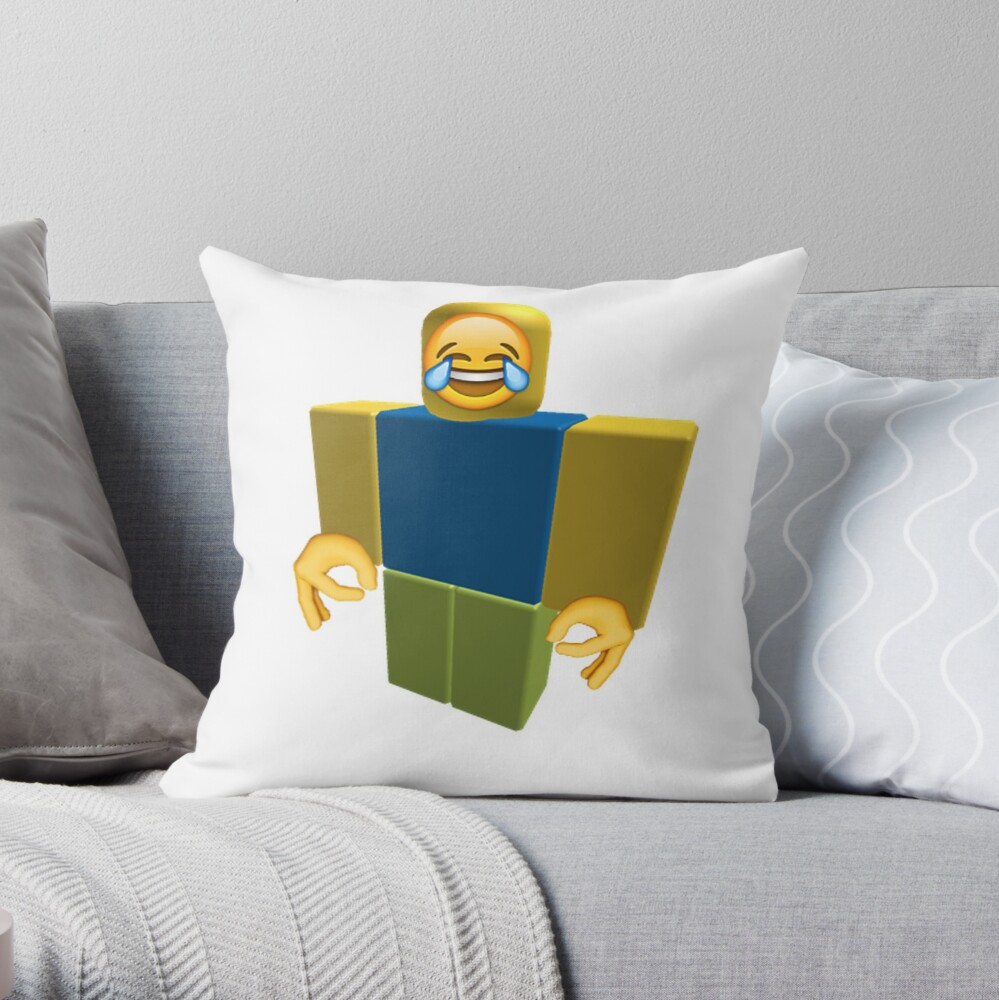 Roblox Noob Laughing Emoji Got Em Funny Cringe Throw Pillow By Franciscoie Redbubble - noob roblox funny cringe got em emoji iphone case cover