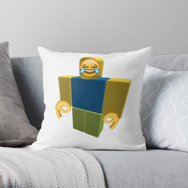 Roblox Noob Laughing Emoji Got Em Funny Cringe Throw Pillow By Franciscoie Redbubble - roblox noob laughing emoji got em funny cringe scarf