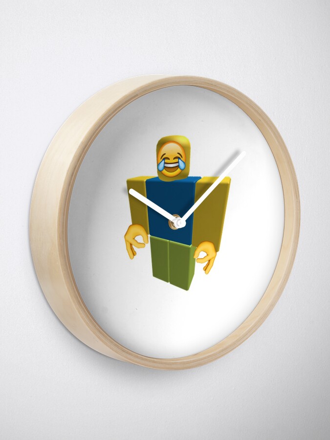 Roblox Noob Laughing Emoji Got Em Funny Cringe Clock By Franciscoie Redbubble - emoji using roblox characters