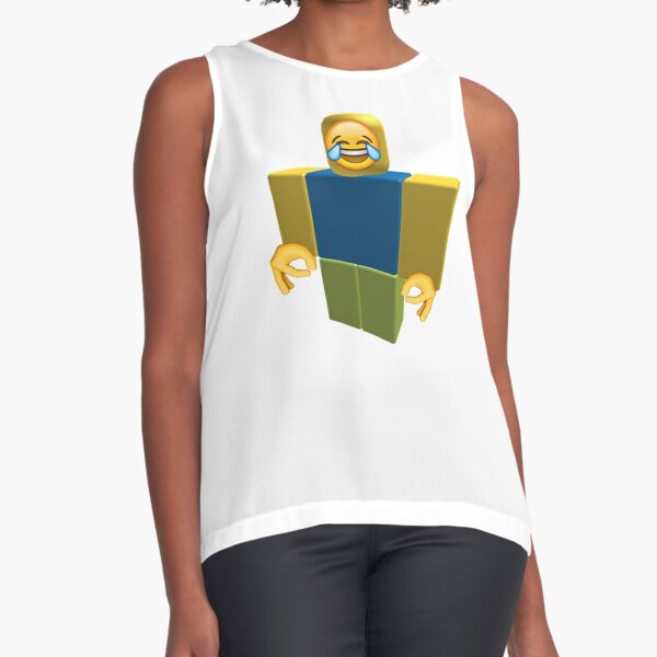 Noob Roblox Oof Funny Meme Dank Sleeveless Top By Franciscoie Redbubble - roblox noob muscles