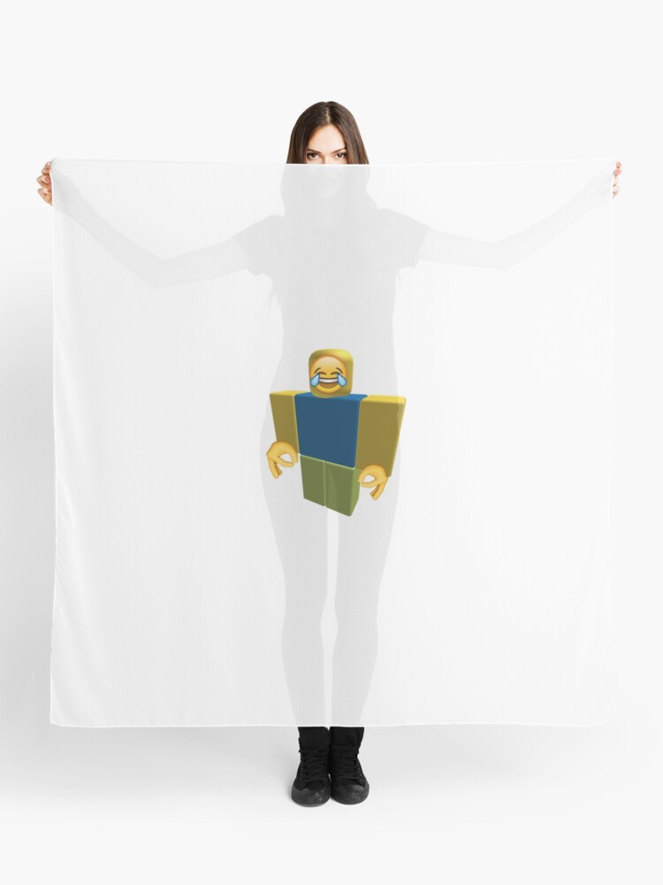 Roblox Noob Laughing Emoji Got Em Funny Cringe Scarf By Franciscoie Redbubble - noob costume in roblox