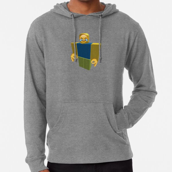 Roblox Noob Laughing Emoji Got Em Funny Cringe Lightweight Hoodie By Franciscoie Redbubble - laughing emoji sweater roblox