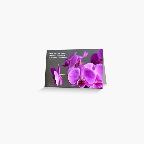 "Purple lilac mauve orchid, inspirational quote " Greeting Card by