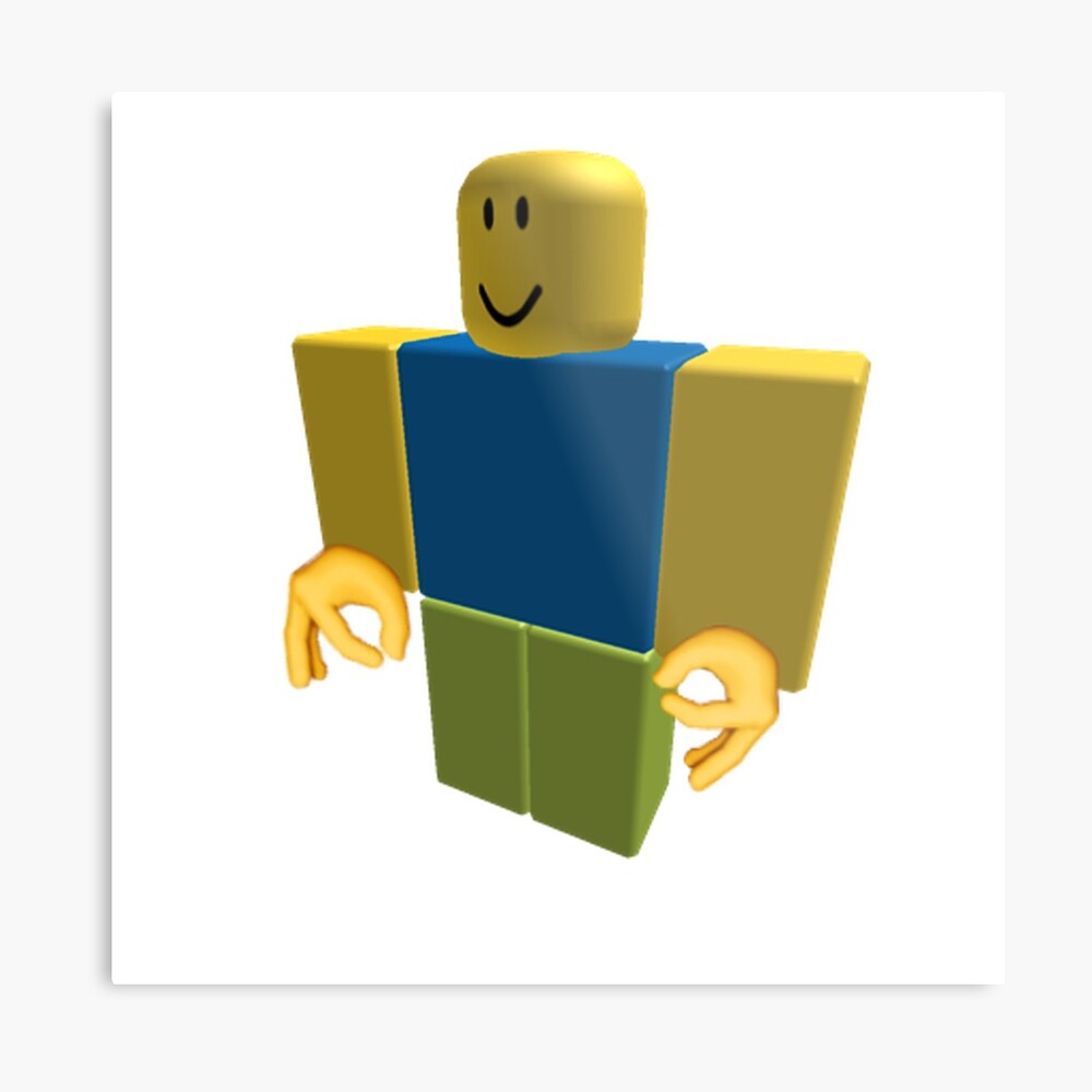 Noob Roblox Funny Cringe Got Em Emoji Metal Print By Franciscoie - a picture of a noob roblox