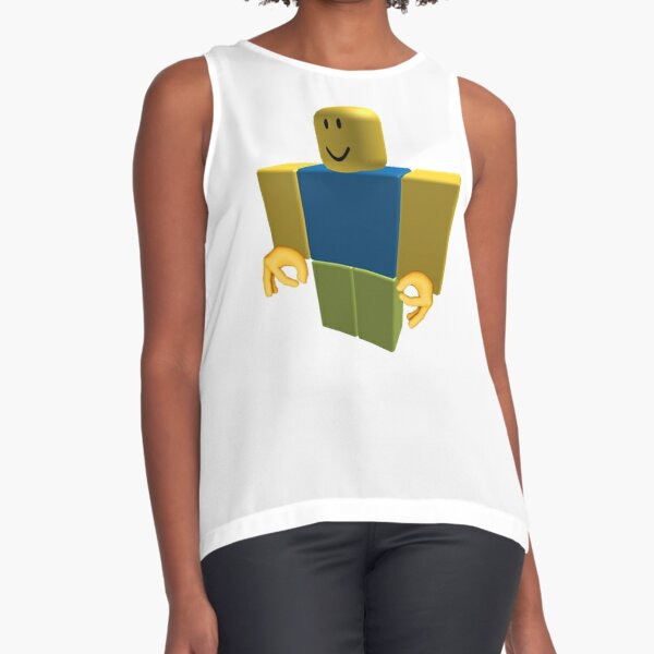 Noob Roblox Oof Funny Meme Dank Sleeveless Top By Franciscoie Redbubble - noob roblox muscle