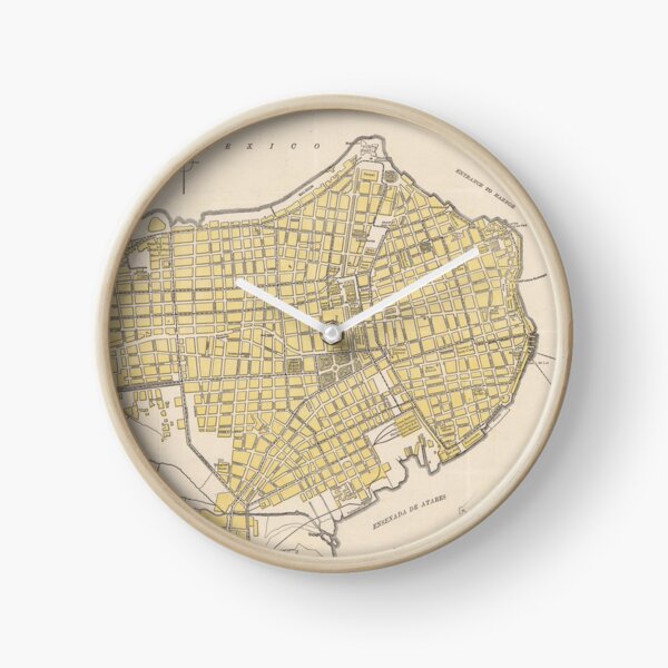 Vintage Map of Havana Cuba (1905) Clock