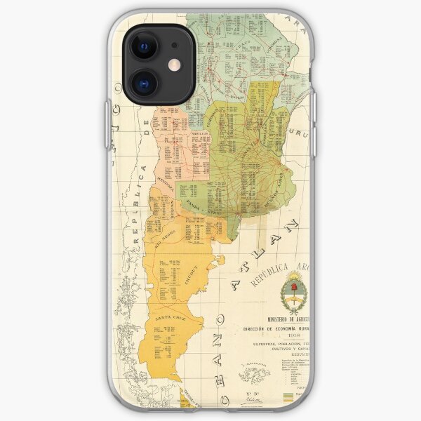 Vintage Karte von Argentinien (1918) iPhone Flexible Hülle