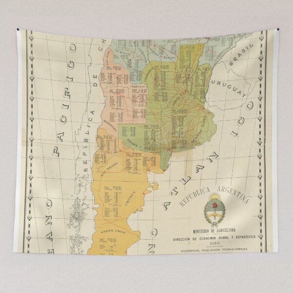 Item preview, Vintage Map of Argentina (1918) designed and sold by BravuraMedia.