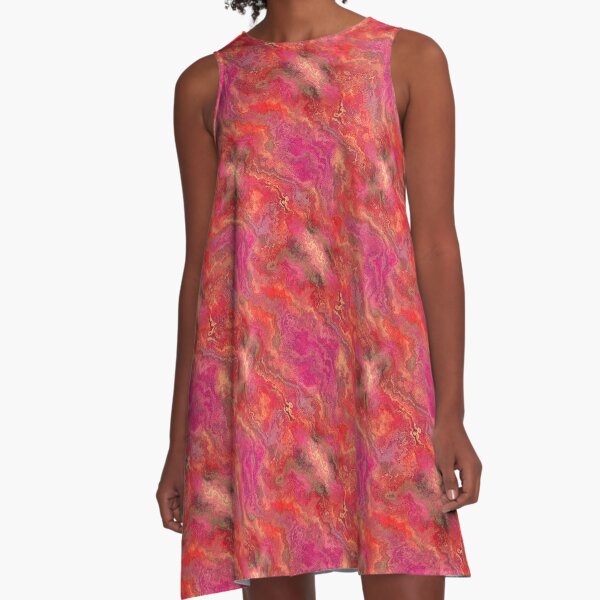 Item preview, Pink red marble abstraction designed and sold by Kolinnaprint.