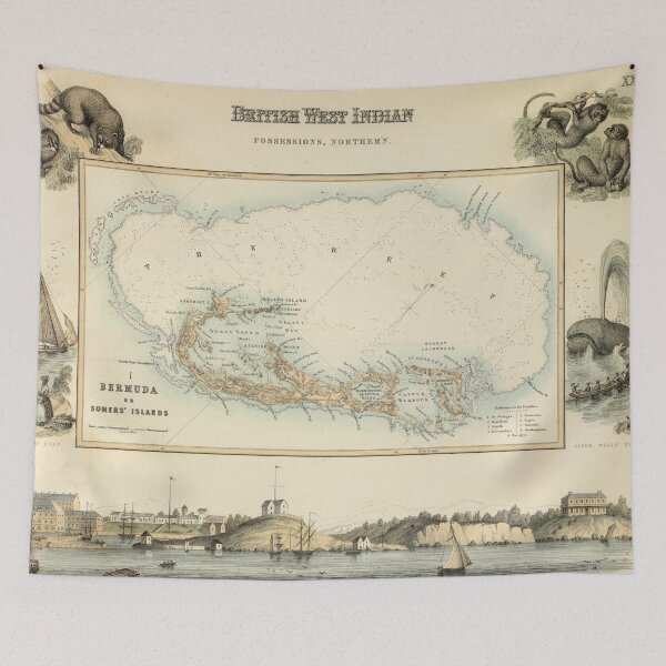 Item preview, Vintage Map of Bermuda (1872) designed and sold by BravuraMedia.
