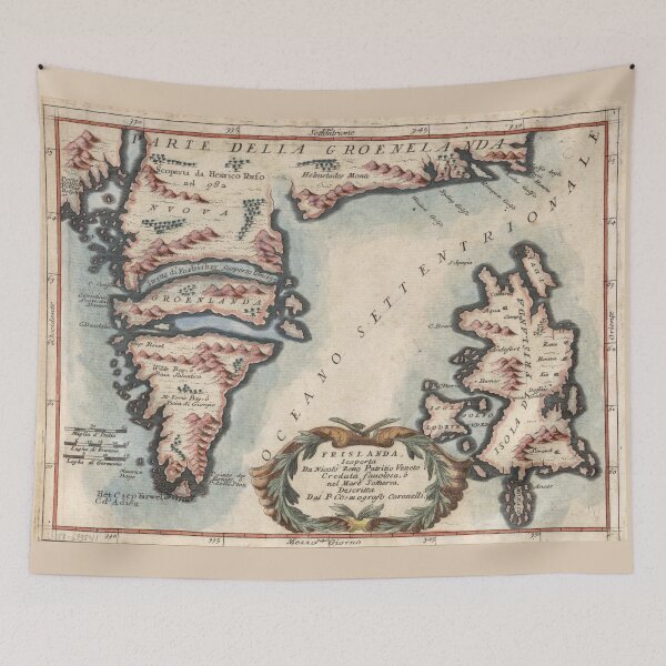 Item preview, Vintage Map of Greenland and Iceland (1694) designed and sold by BravuraMedia.