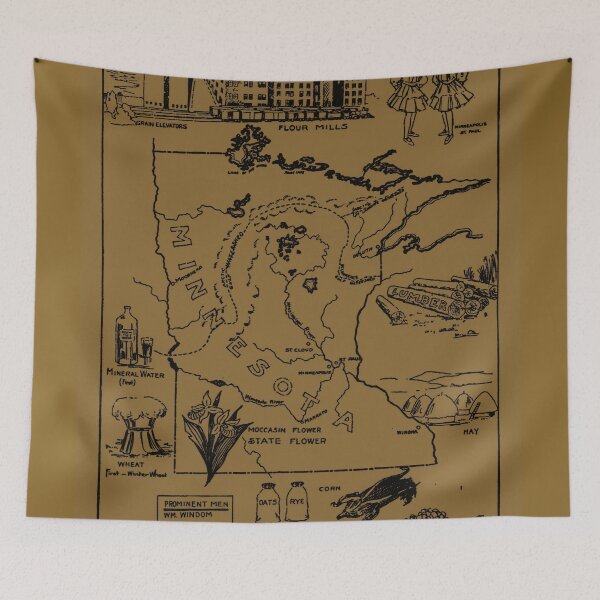 Item preview, Vintage Map of Minnesota (1912) - Tan designed and sold by BravuraMedia.