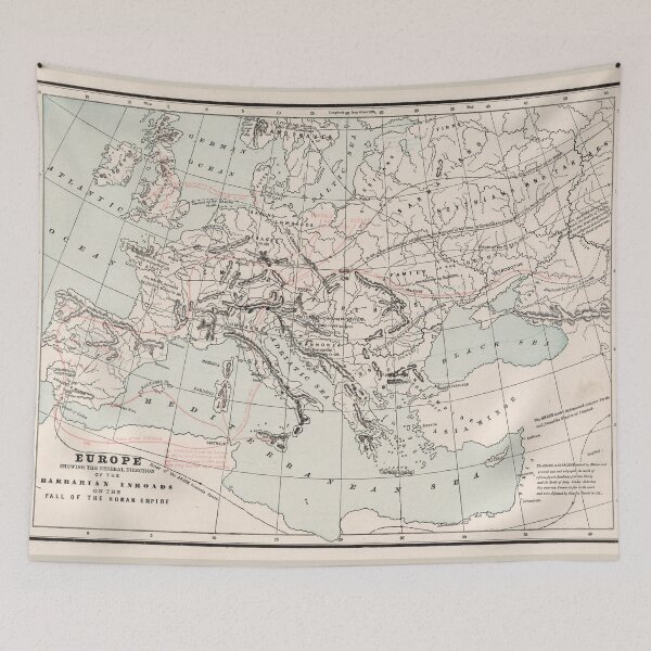 Item preview, Vintage Fall of The Roman Empire Map (1901) designed and sold by BravuraMedia.