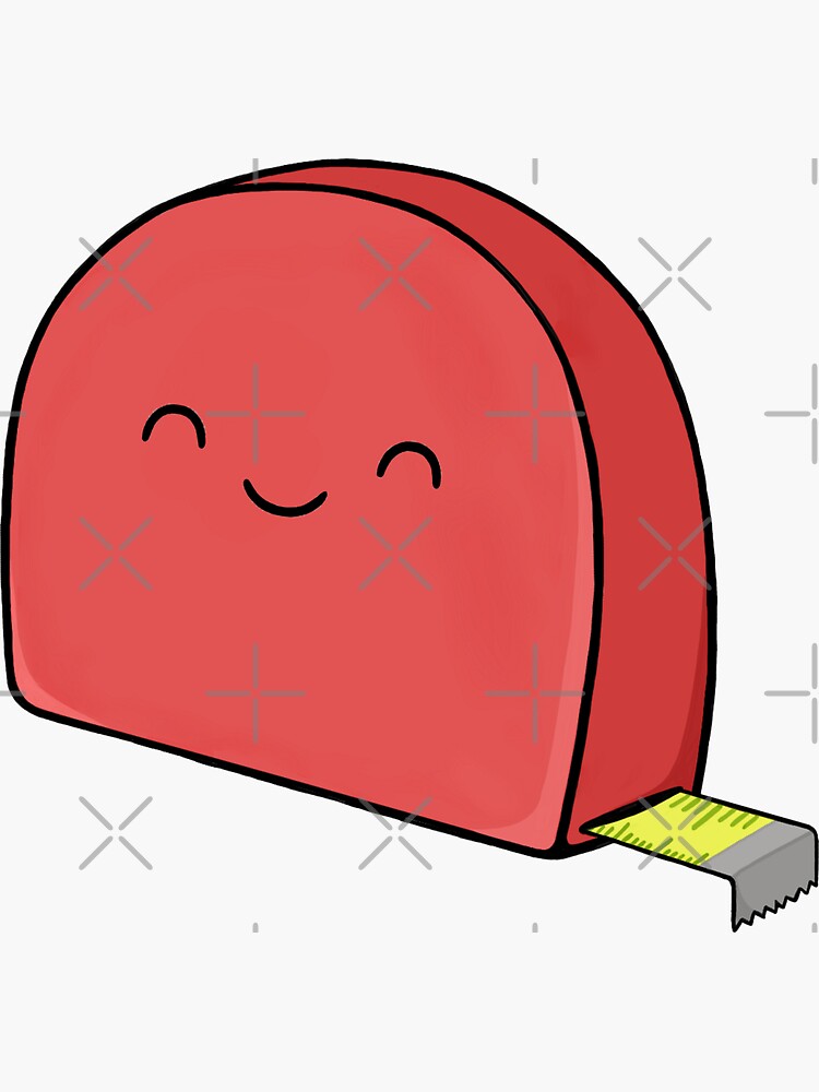 Cute Tape Measure Sticker for Sale by Sam Spencer