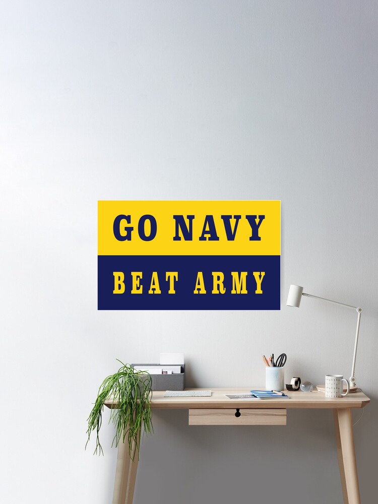 Go Navy Beat Army Big Letter Stickers and Products by Navy Love Co  Photographic Print for Sale by NavyLoveCo