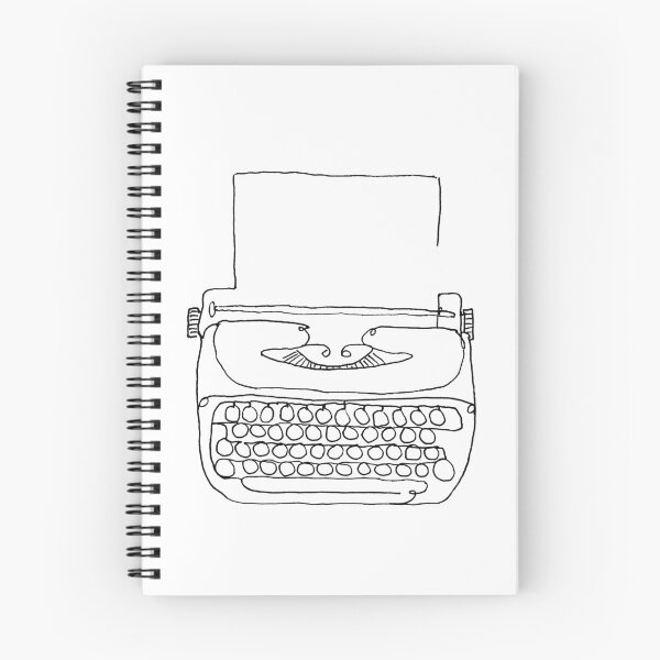 Item preview, typewriter single line drawing designed and sold by Kiki Collagist.