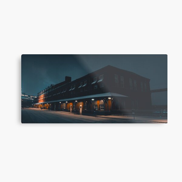 Snowy Morning at the Station Metal Print