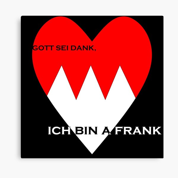 Franconian Rake Flag As A Heart Gift Shirt Canvas Print By Andreas Jaeger Redbubble