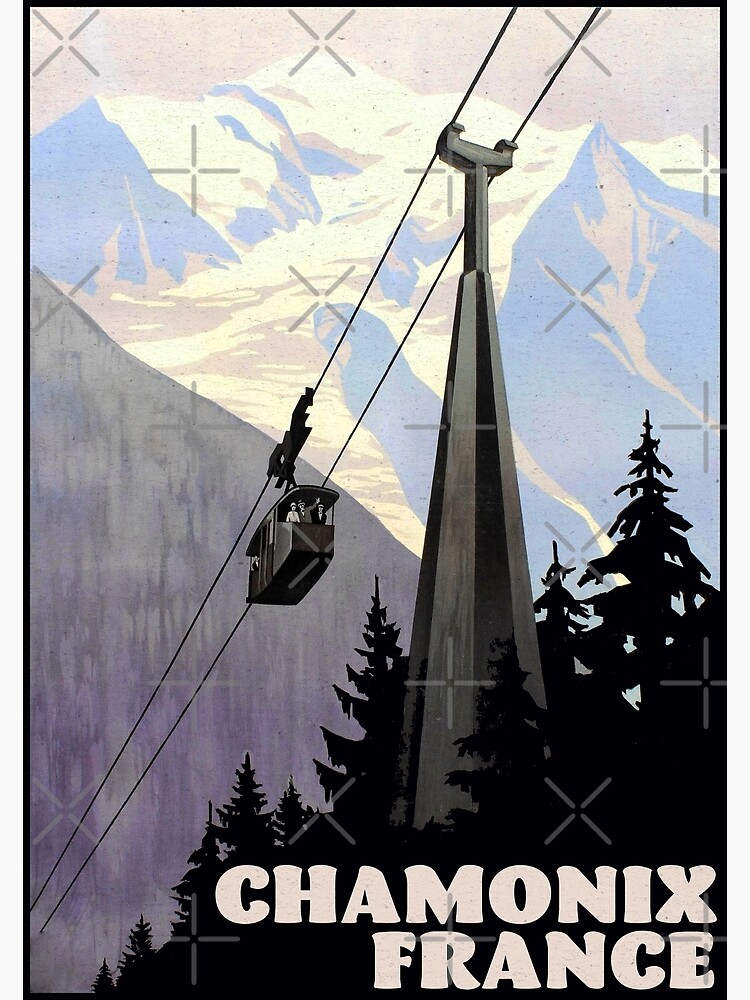 Disover Ski Chamonix France Skiing Premium Matte Vertical Poster