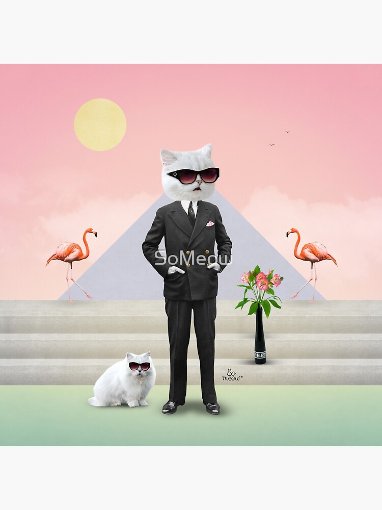 Kat - tribute to Karl Lagerfeld, the famous fashion designer with beloved cat" Tote for Sale by SoMeow | Redbubble
