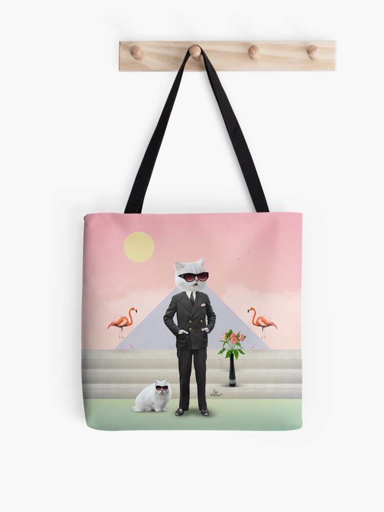Kat Tigerfeld - a tribute to Karl Lagerfeld, the famous fashion designer  with his beloved cat | Tote Bag