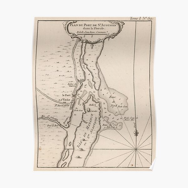 Vintage Map of St Augustine FL (1764) Poster