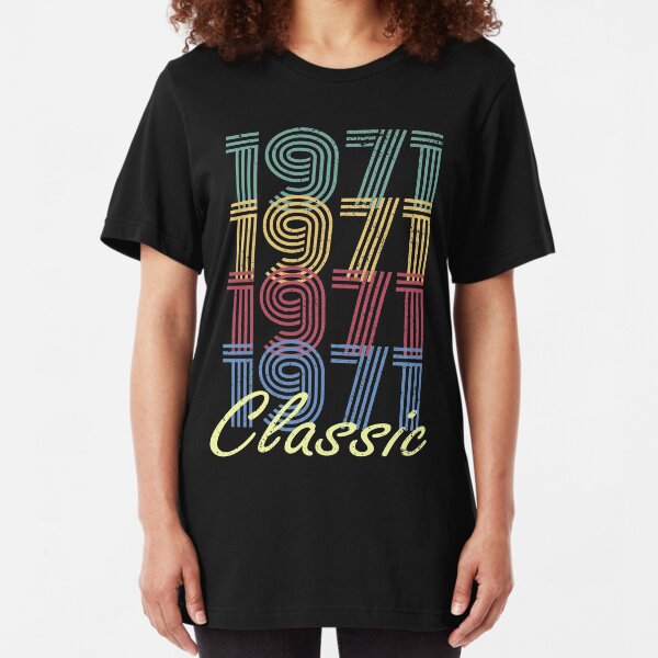 Birthday Present Vintage 1975 T Shirt Born Age Woman/'s Ladies