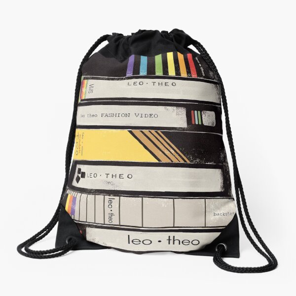 Music Box Cassette VHS Vinyl Vintage And Road Signs Drawstring Bag
