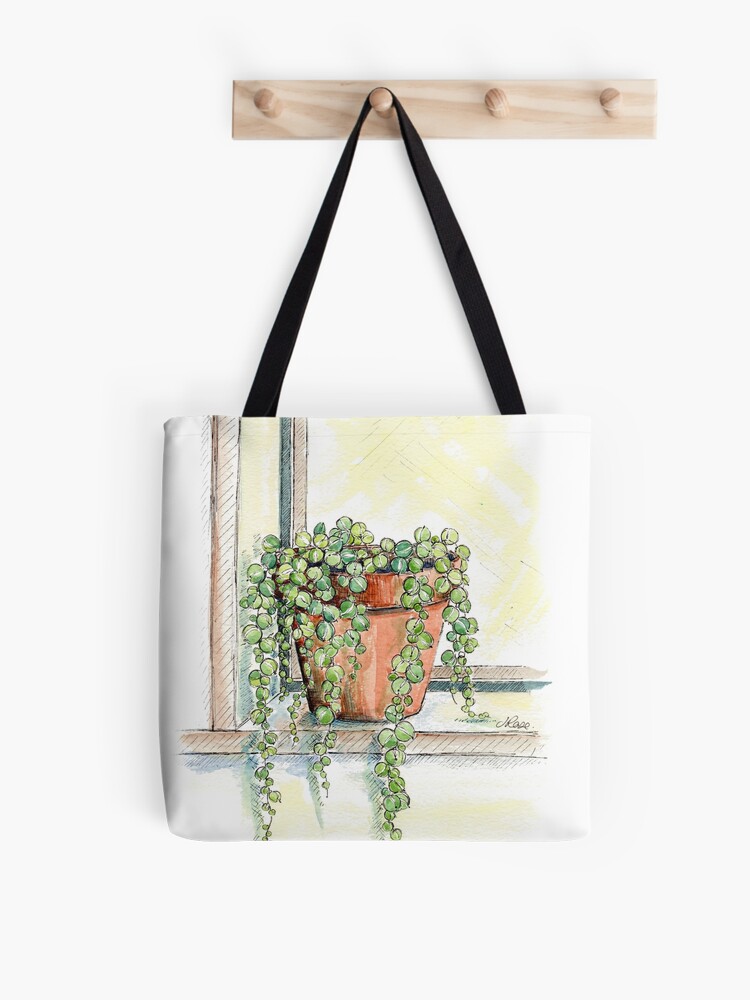 String of pearls #2 in green - ink painting Tote Bag