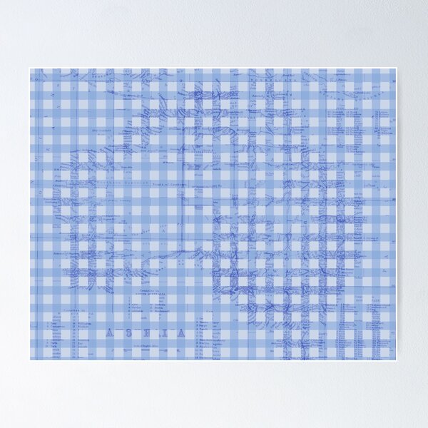 Item preview, Bold Blue Australia Map Gingham designed and sold by maccm.
