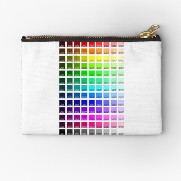 Redbubble RGB to CMYK Color Swatches Zipper Pouch