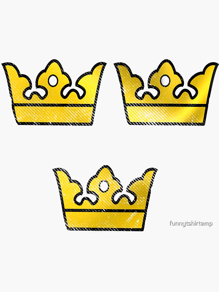 Three Crowns, the Coat of Arms of Sweden, Yellow Print (Sveriges Tre  Kronor) | Sticker