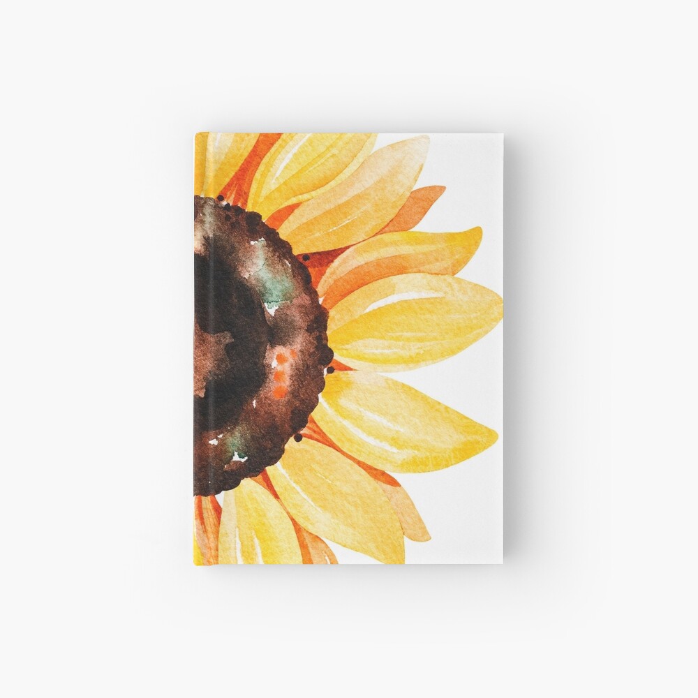 Watercolor sunflower Hardcover Journal