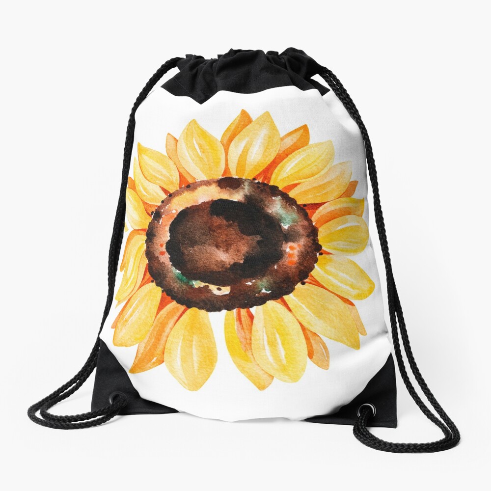 Watercolor sunflower, hand painted yellow flower | Tote Bag
