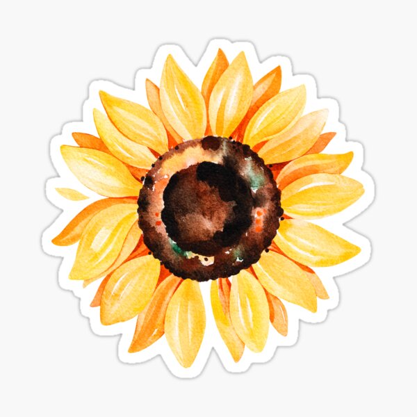 Item preview, Watercolor sunflower, hand painted yellow flower designed and sold by SouthPrints.