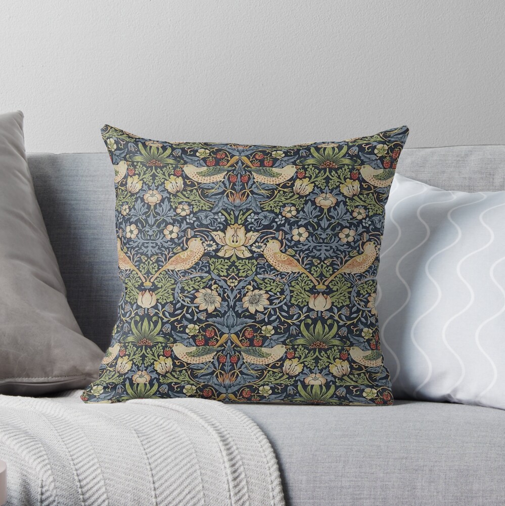 william morris strawberry thief pillow