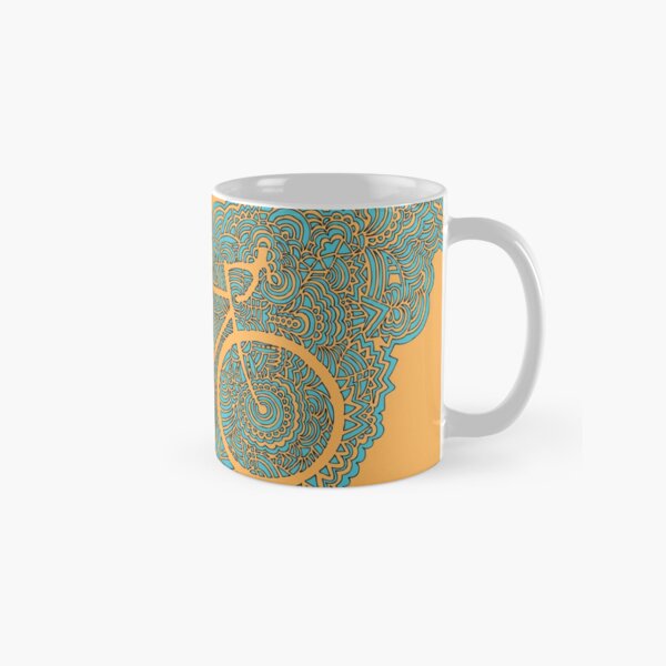 Aperçu de l'œuvre Méditation de dessin de vélo (orange / bleu) créée et vendue par kpdesign.