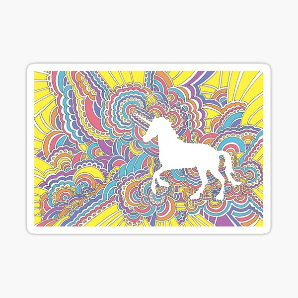Unicorn Drawing Meditation Sticker