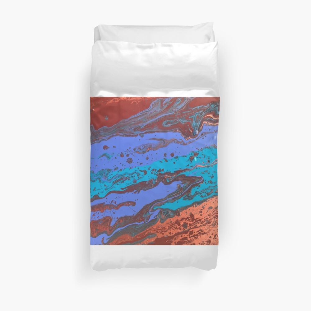 Abstract Painting-Title "Copper Creek Canyon" Duvet Cover