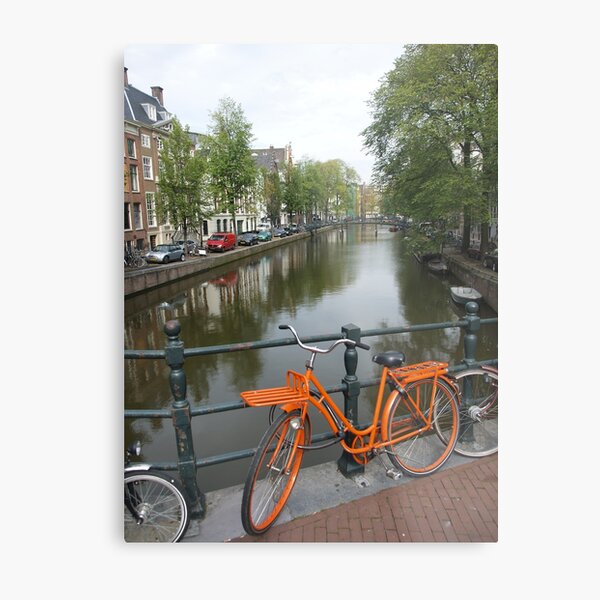 Amsterdam Bicycles and Canals Metal Print