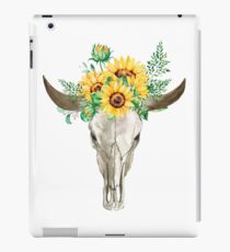Sonnenblumenstrauß, Stierschädel, Sonnenblumenschädel, Sonnenblumen, Aquarell, gemalte Sonnenblumen iPad-Hülle & Klebefolie